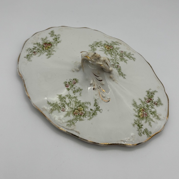 Antique Homer Laughlin, White Granite, Porcelain Covered Casserole, Transferware - Picture 9 of 16